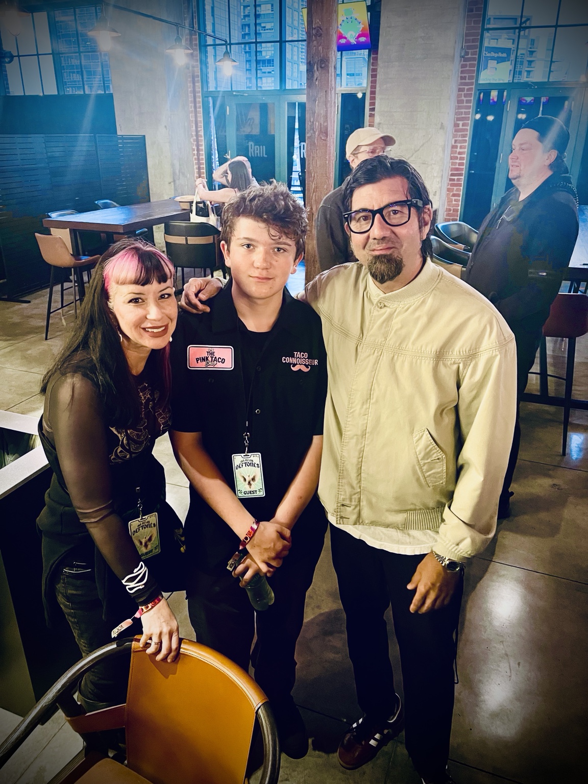 Leah, Holden, and Chino Moreno together