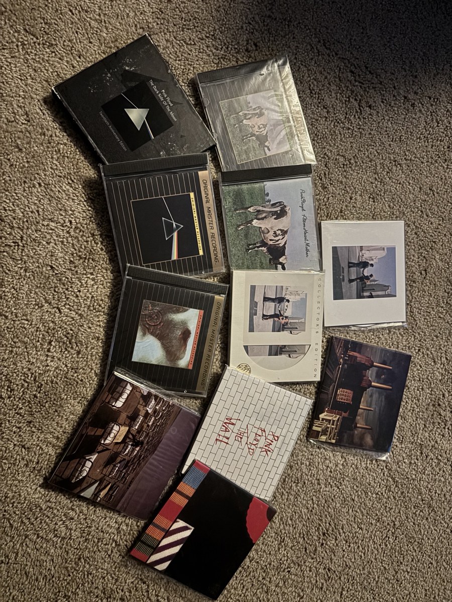 An arrangement of CDs from Leah’s personal music collection